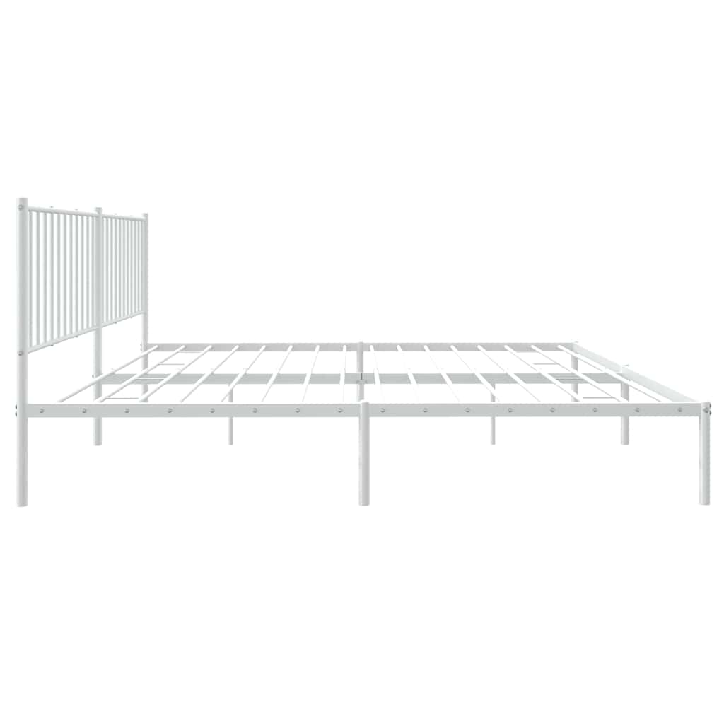 Metalni okvir za krevet s uzglavljem bijeli 183x213 cm