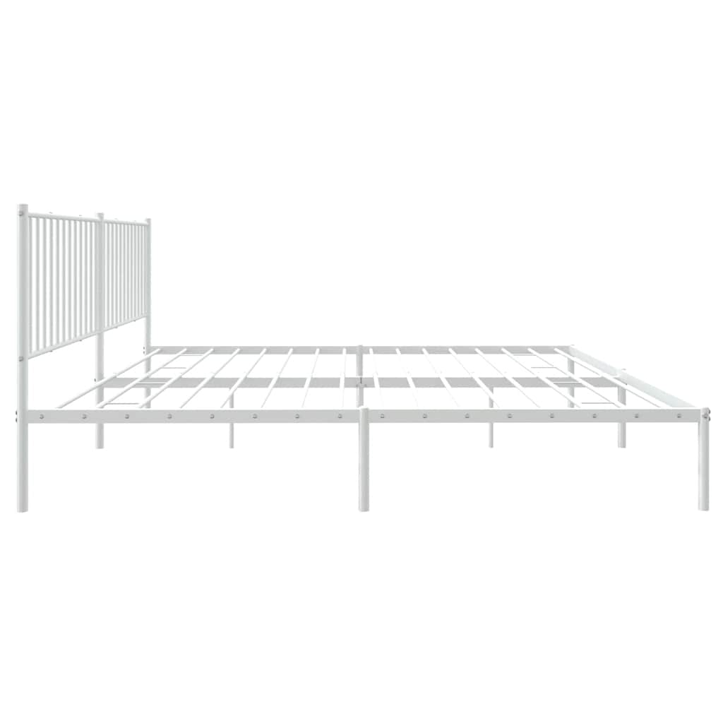 Metalni okvir za krevet s uzglavljem bijeli 193x203 cm