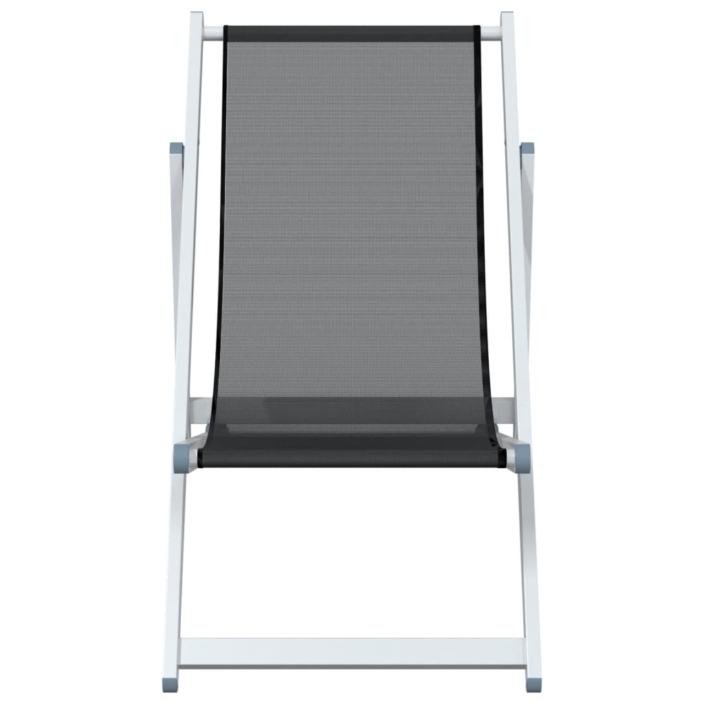 Sklopive stolice za plažu 2 kom sive od aluminija i tekstilena