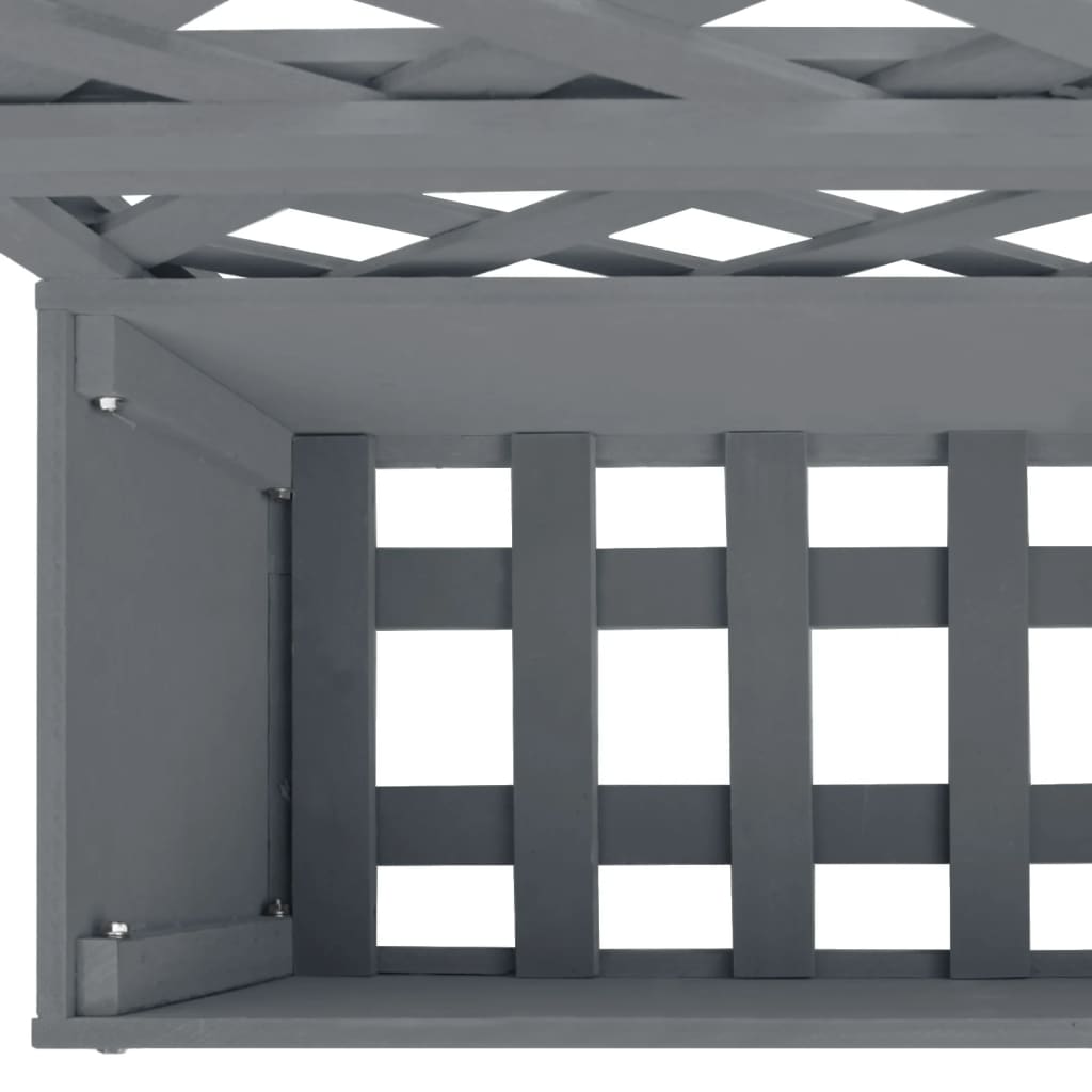 Sadilice s rešetkom 2 kom sive 65 x 33 x 135 cm WPC