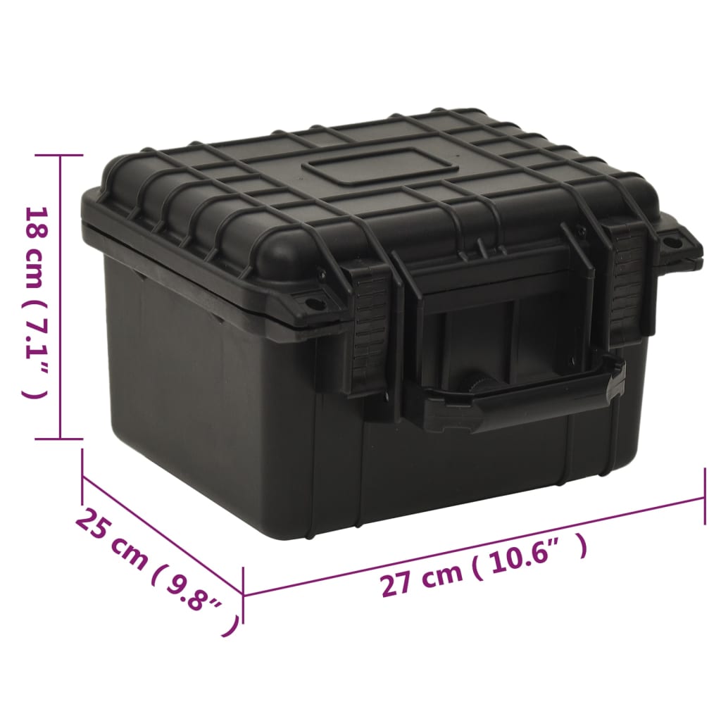 Prijenosni kovčeg crni 27 x 25 x 18 cm od PP-a