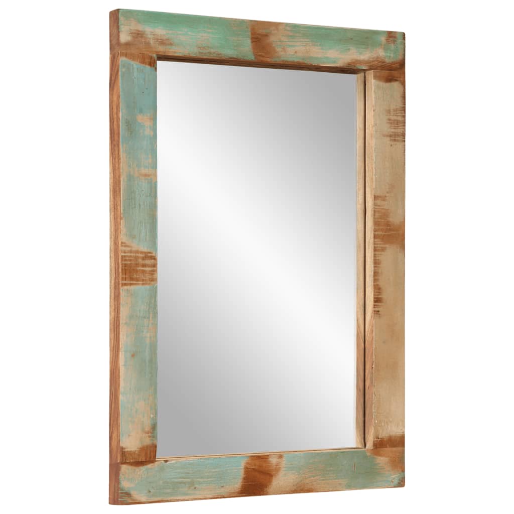 Ogledalo 70 x 50 cm od masivnog obnovljenog drva i stakla