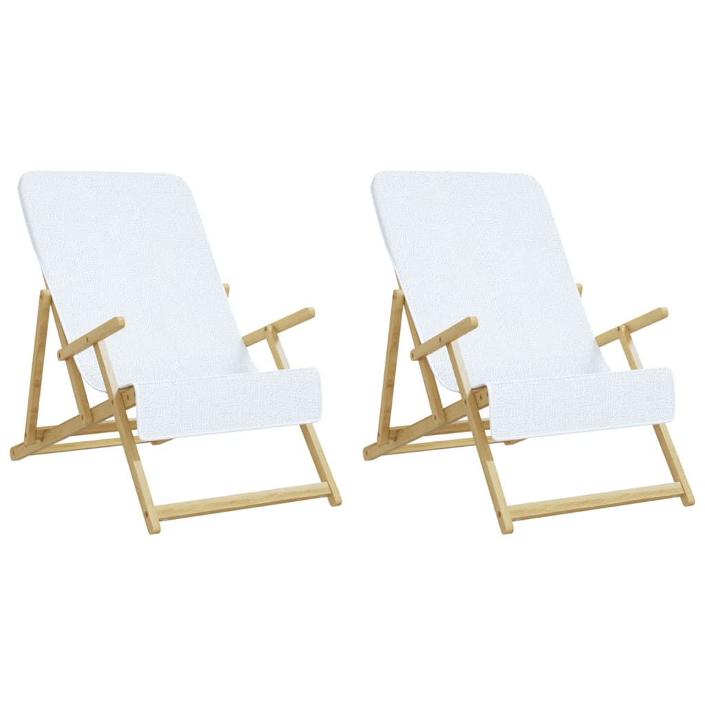 Ručnici za plažu 2 kom bijeli 60 x 135 cm od tkanine 400 GSM