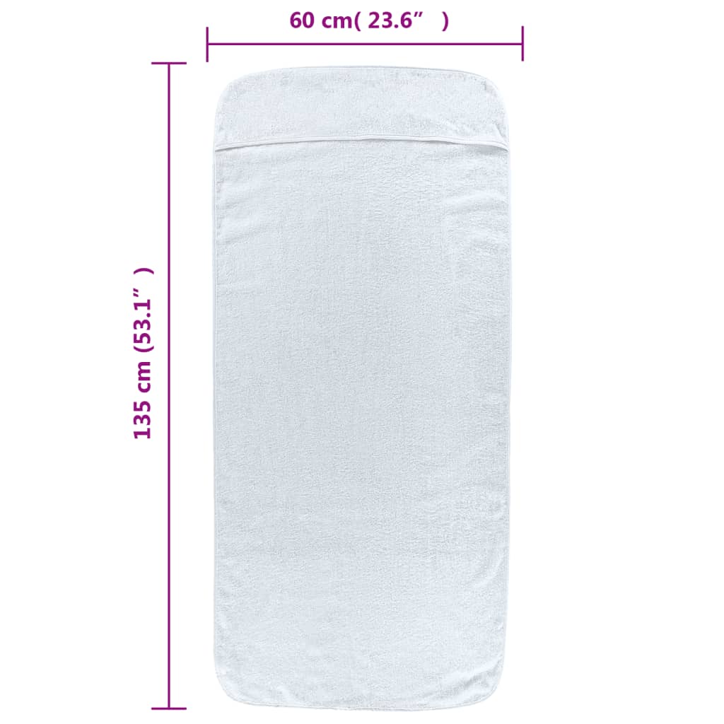 Ručnici za plažu 2 kom bijeli 60 x 135 cm od tkanine 400 GSM
