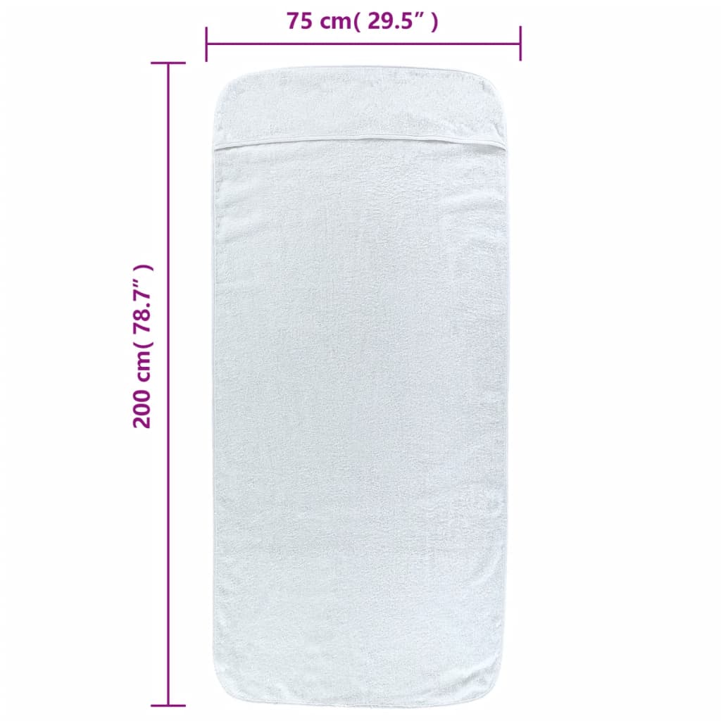 Ručnici za plažu 2 kom bijeli 75 x 200 cm od tkanine 400 GSM