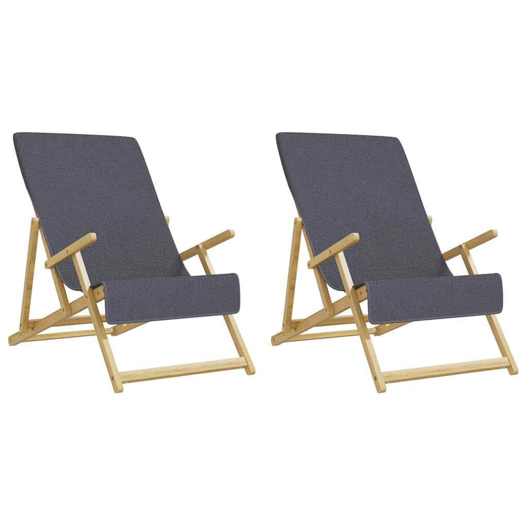 Ručnici za plažu 2 kom antracit 60 x 135 cm od tkanine 400 GSM