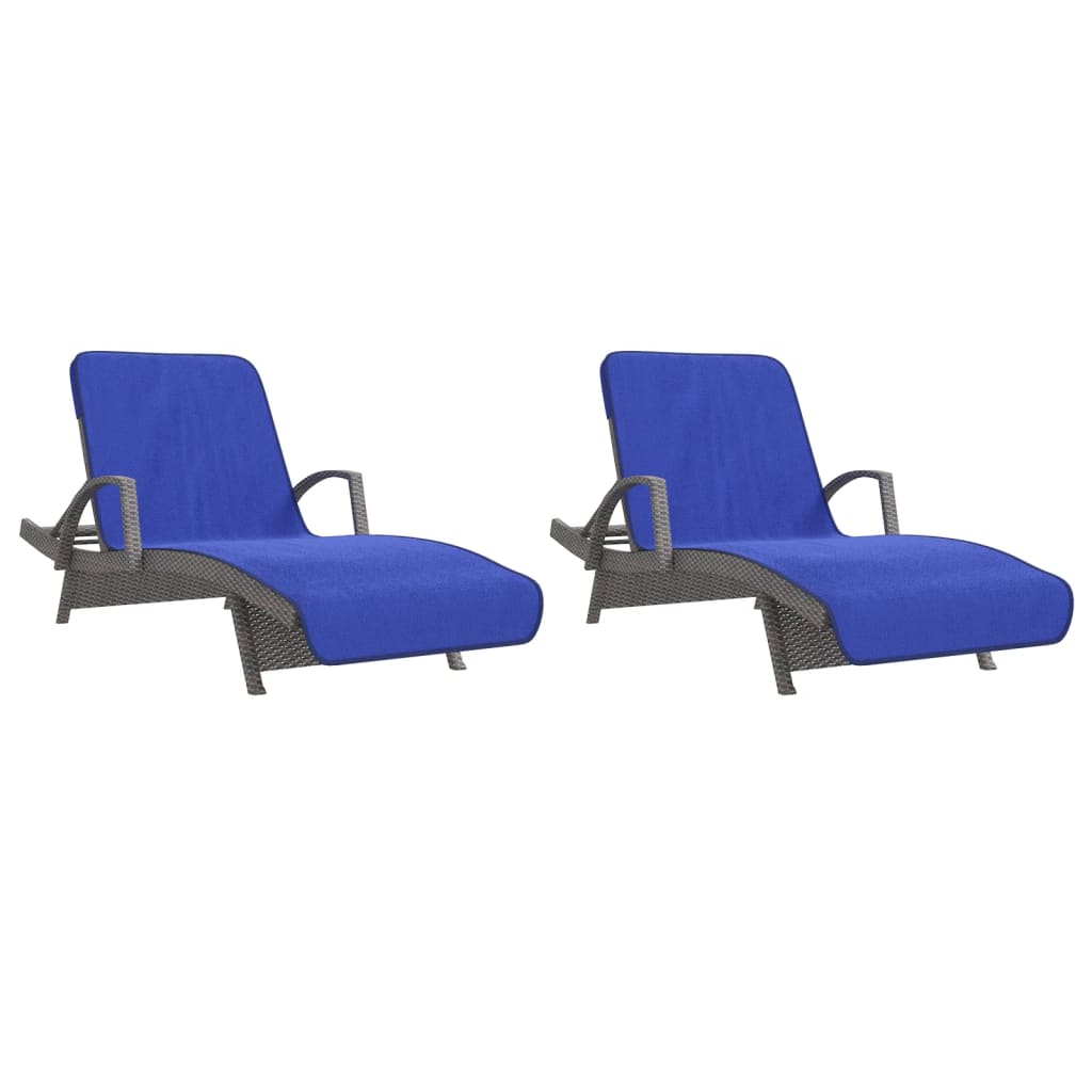 Ručnici za plažu 2 kom plavi 75 x 200 cm od tkanine 400 GSM