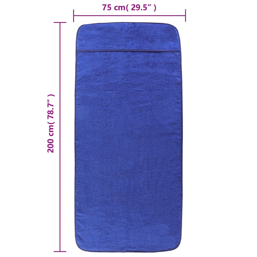 Ručnici za plažu 2 kom plavi 75 x 200 cm od tkanine 400 GSM