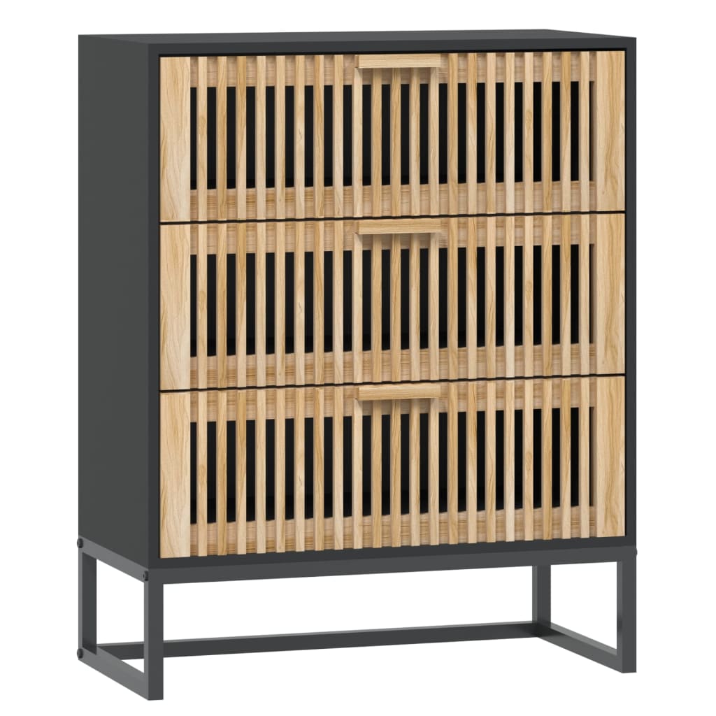 Komoda crna 60 x 30 x 75 cm od konstruiranog drva