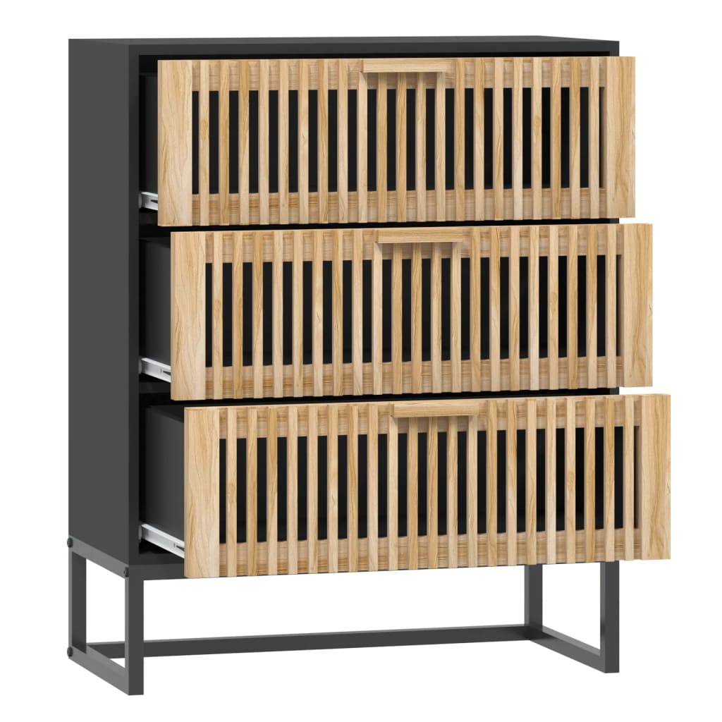 Komoda crna 60 x 30 x 75 cm od konstruiranog drva