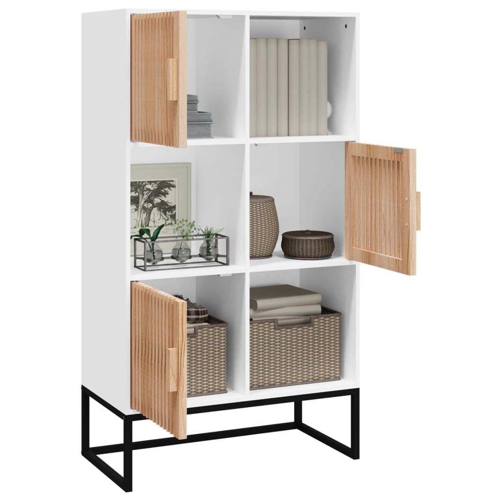 Visoka komoda bijela 70 x 35 x 125 cm od konstruiranog drva