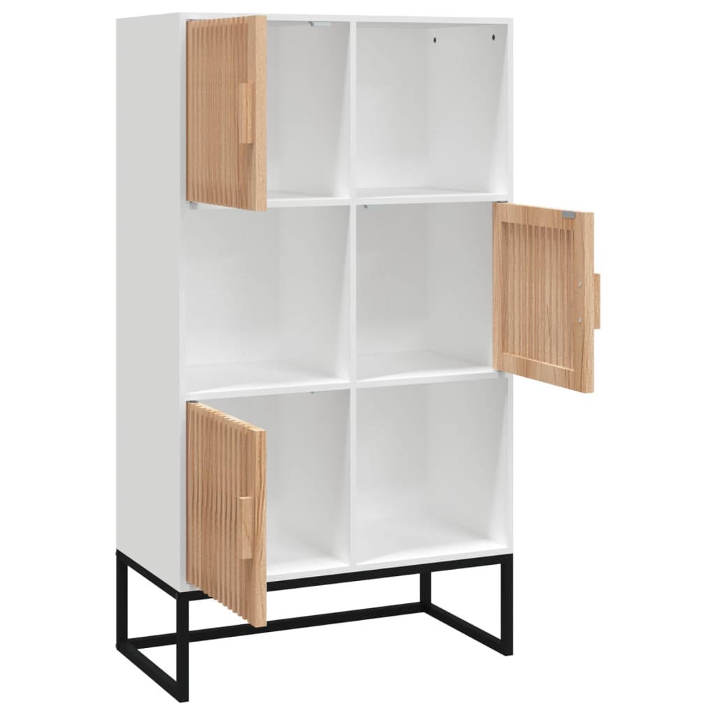 Visoka komoda bijela 70 x 35 x 125 cm od konstruiranog drva
