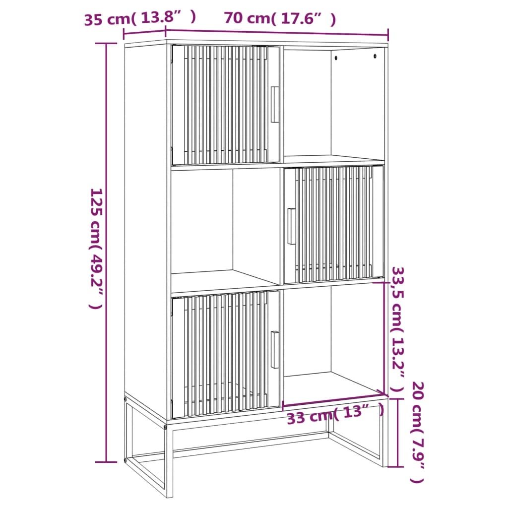 Visoka komoda bijela 70 x 35 x 125 cm od konstruiranog drva