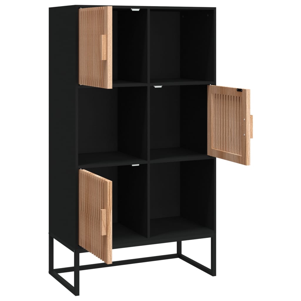 Visoka komoda crna 70 x 35 x 125 cm od konstruiranog drva