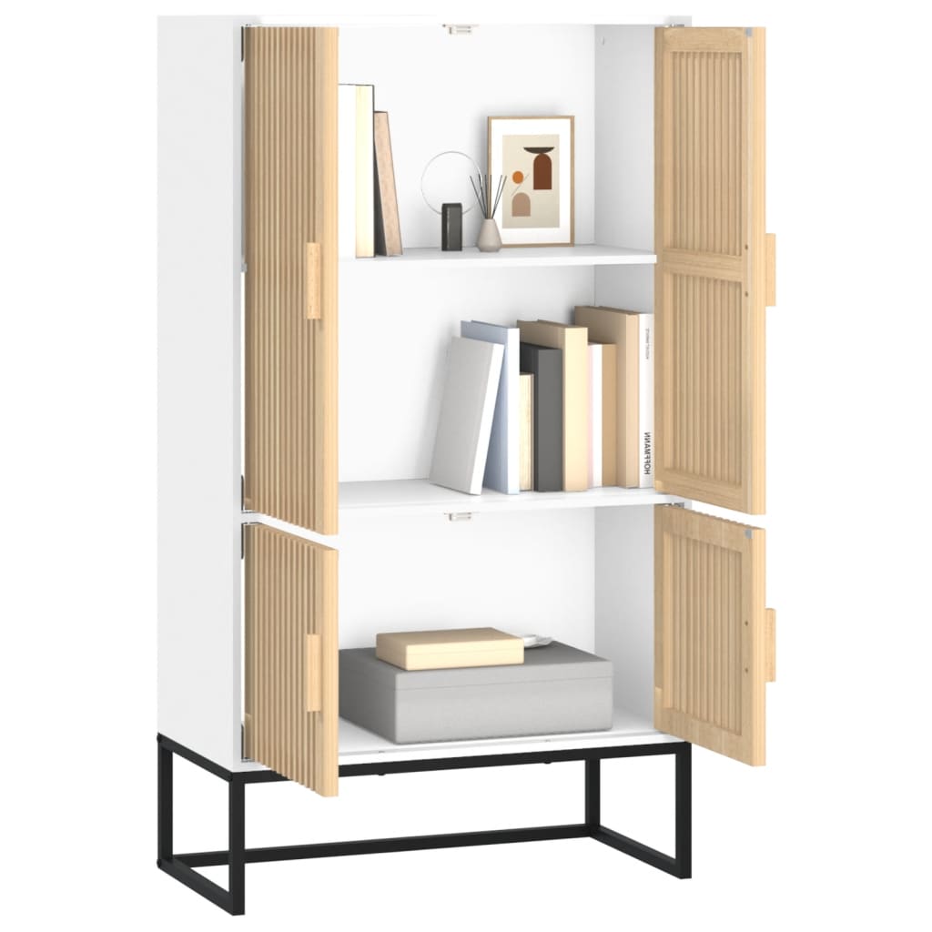 Visoka komoda bijela 70 x 35 x 125 cm od konstruiranog drva
