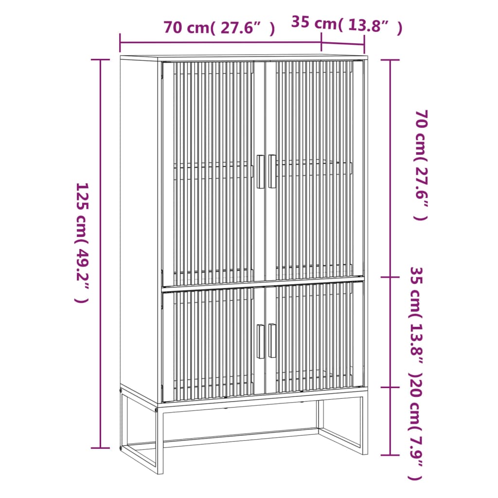 Visoka komoda bijela 70 x 35 x 125 cm od konstruiranog drva