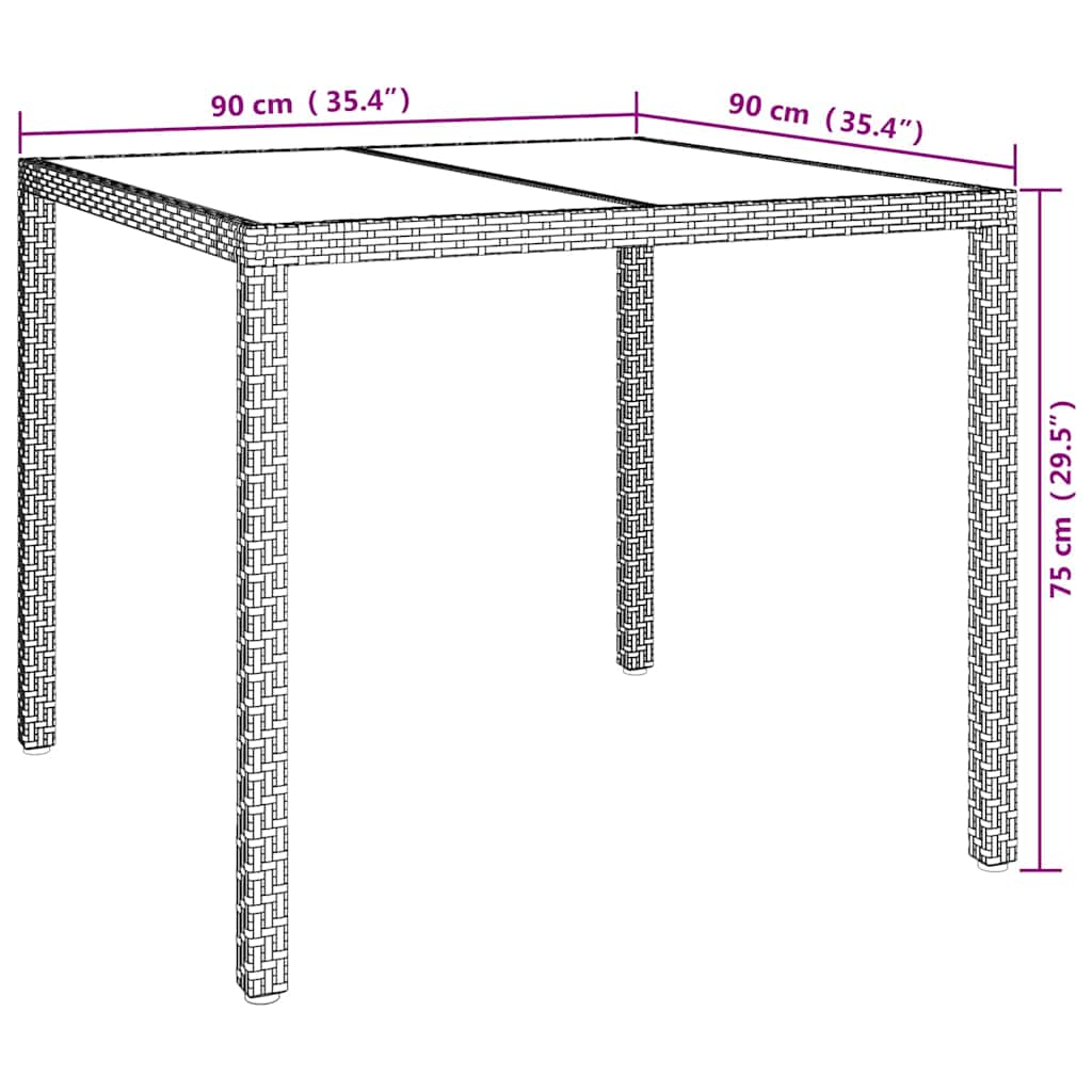 Stol za vrt Bež 90 x 90 x 75 cm poliratan