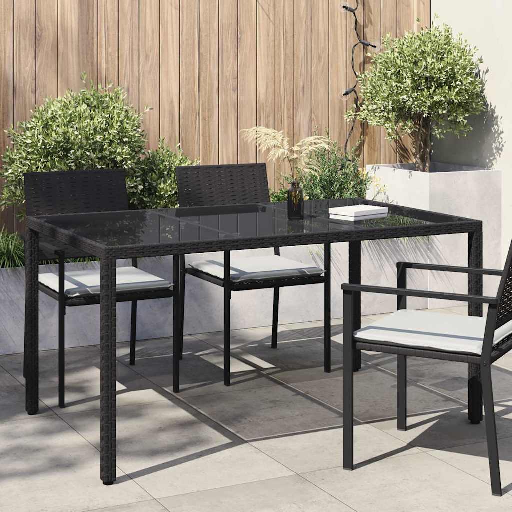 Stol za vrt Crna 150 x 90 x 75 cm poliratan