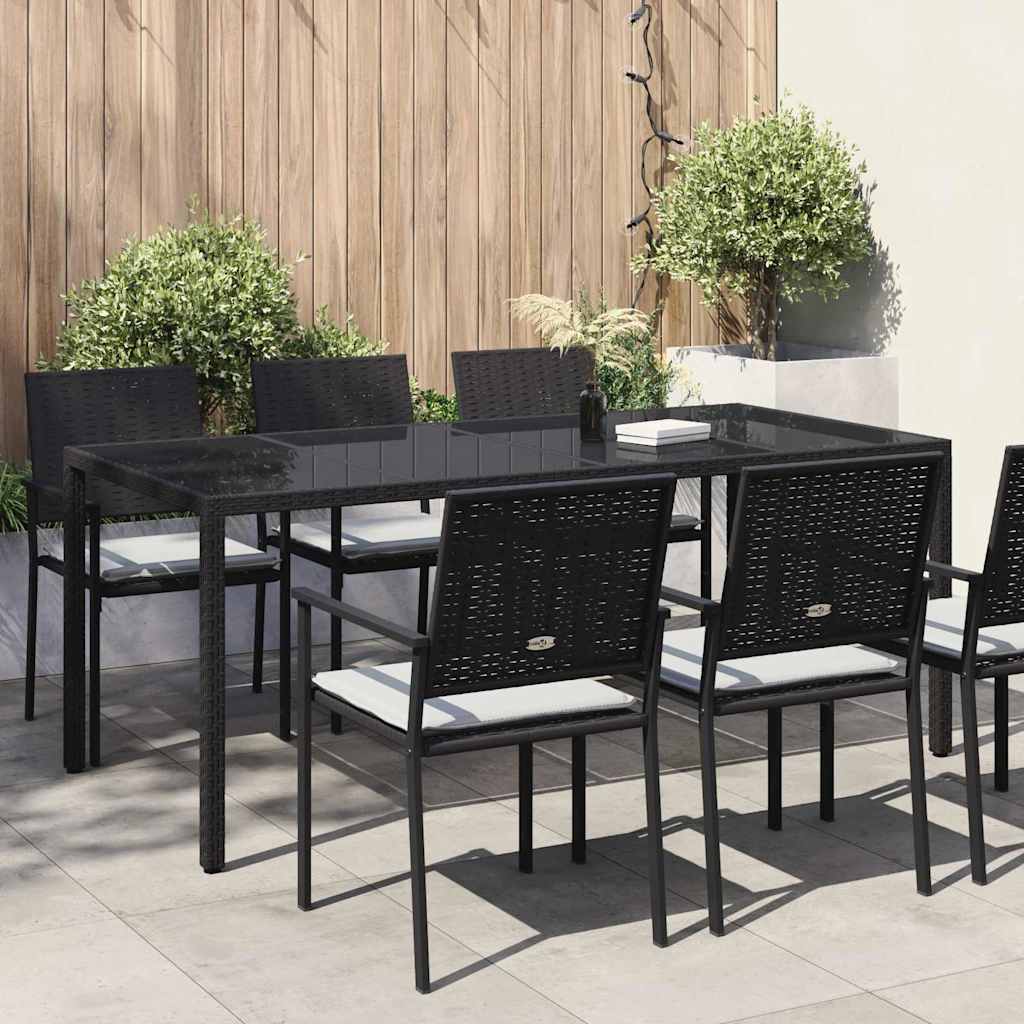 Stol za vrt Crna 190 x 90 x 75 cm poliratan