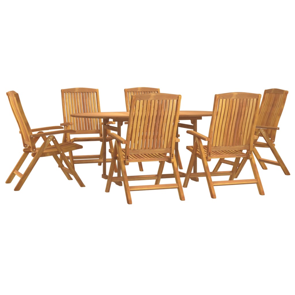 7-dijelni vrtni blagovaonski set od masivne tikovine