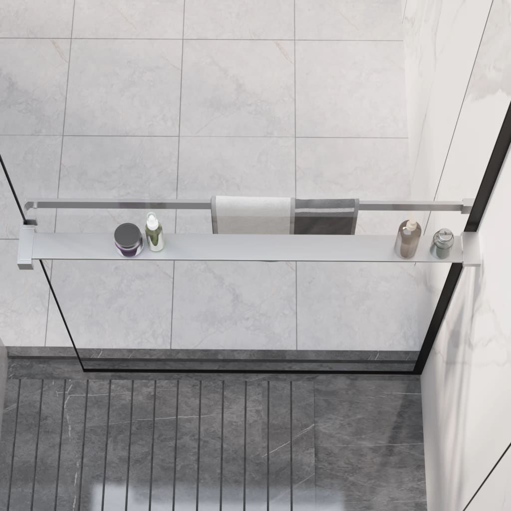 Polica za stijenku tuš-kabine kromirana 90 cm aluminijska