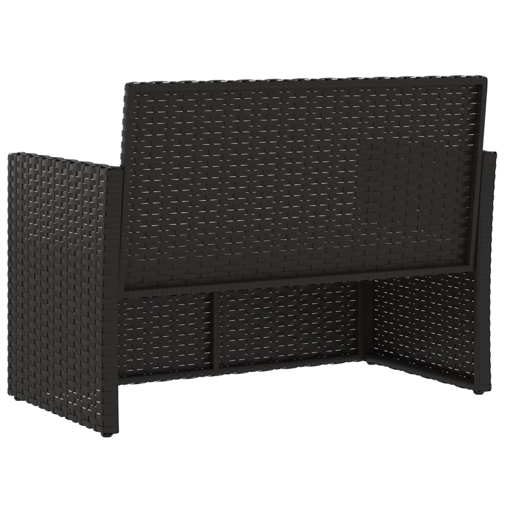 Vrtna klupa s jastucima crna 105 cm od poliratana