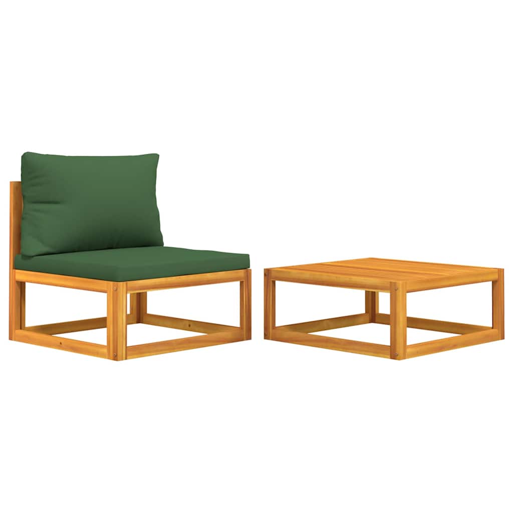 2-dijelni set vrtnih sofa s jastucima masivno bagremovo drvo