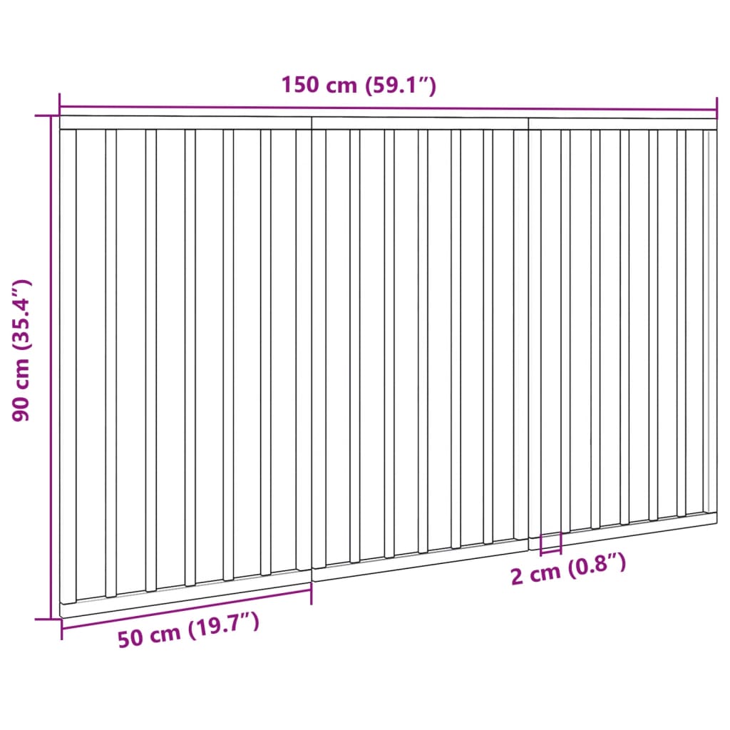 Vrata za pse s 3 panela sklopiva smeđa 150 cm od drva topole