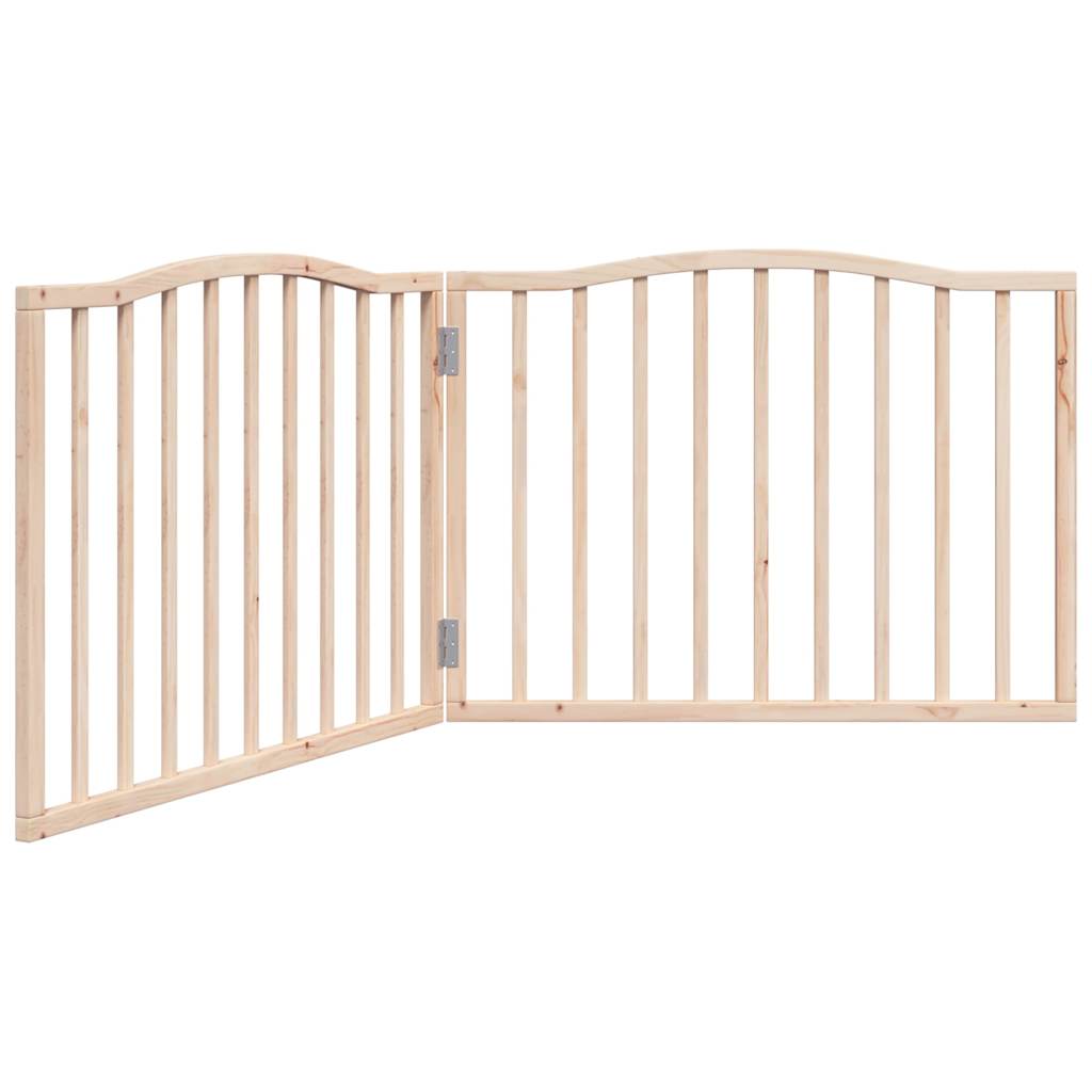 Vrata za pse s 2 panela sklopiva 160 cm od drva topole