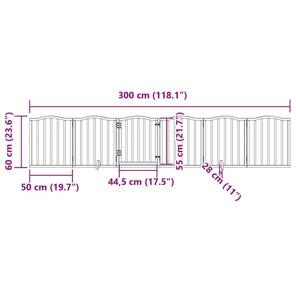 Vrata za pse s vratašcima 6 panela sklopiva 300 cm drvo topole