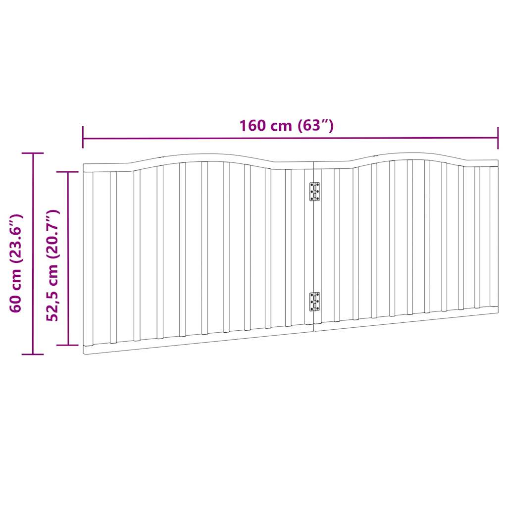 Vrata za pse s 2 panela sklopiva bijela 160 cm od drva topole
