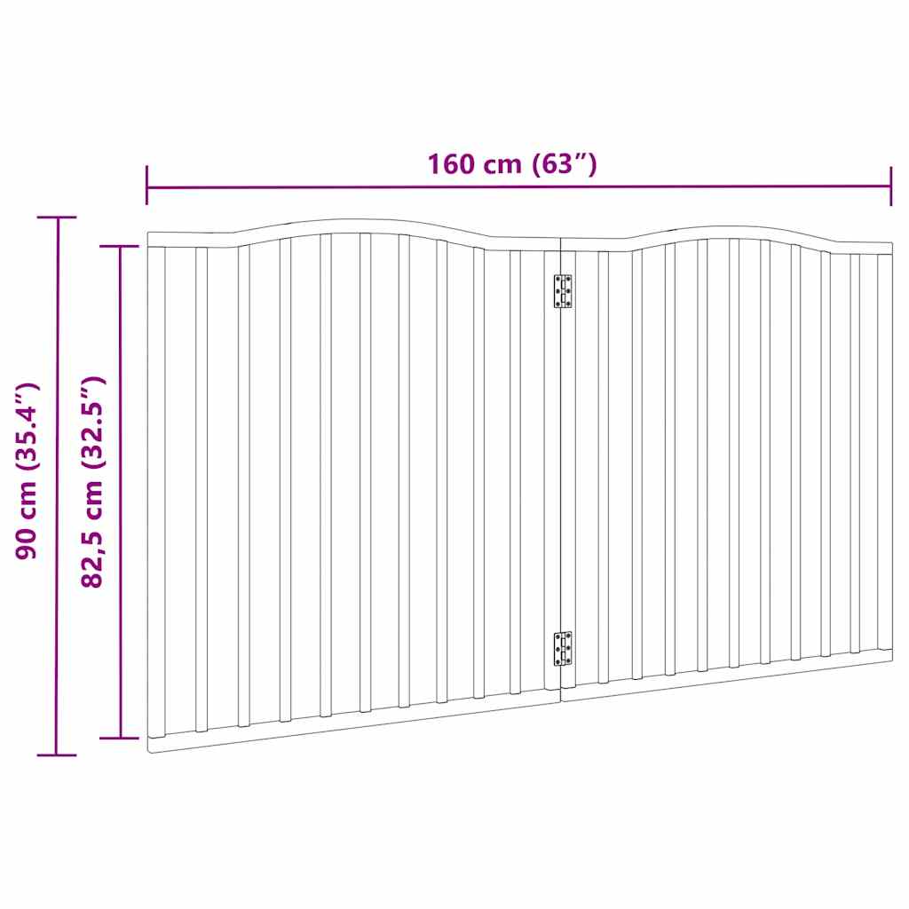 Vrata za pse s 2 panela sklopiva bijela 160 cm od drva topole