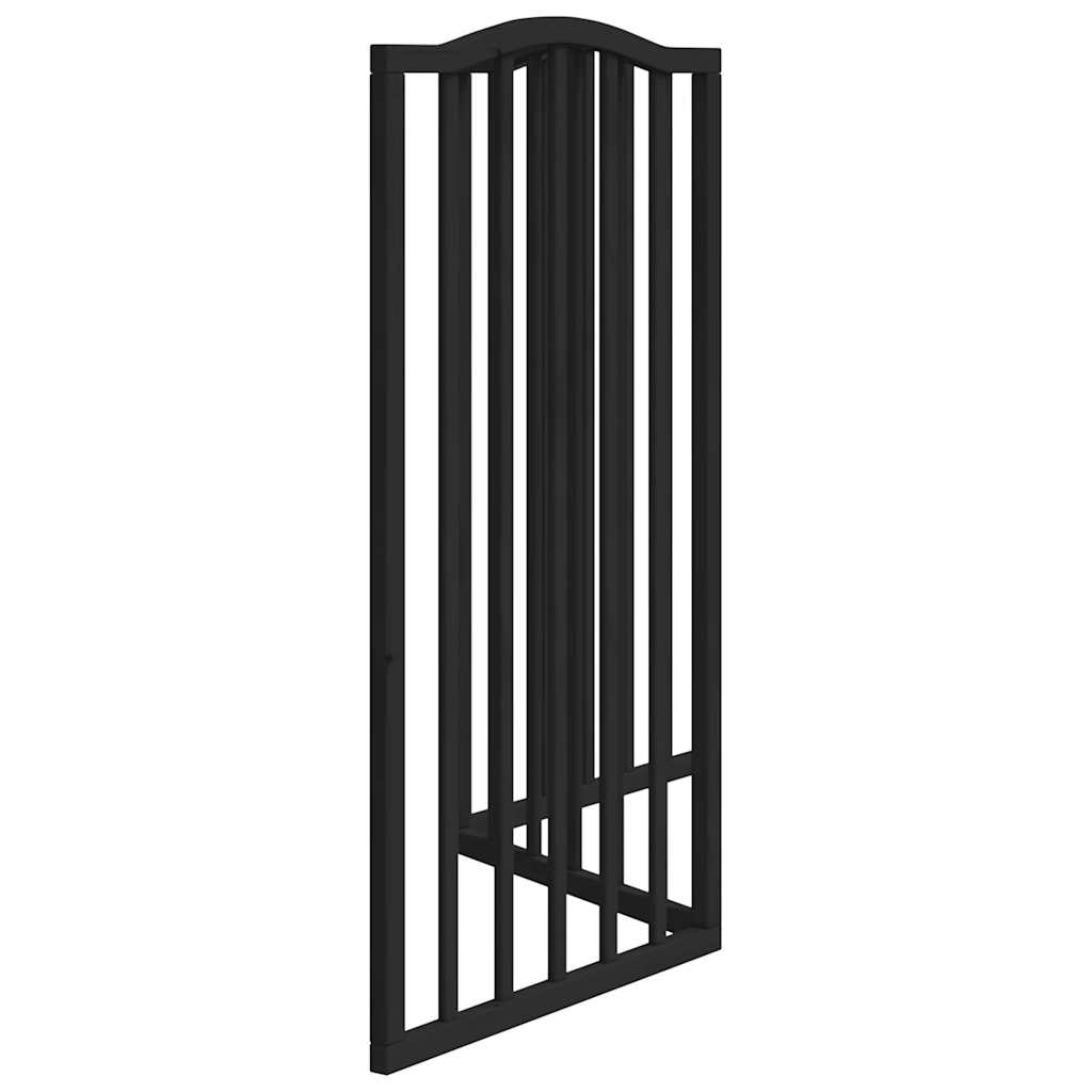 Vrata za pse s 3 panela sklopiva crna 150 cm od drva topole