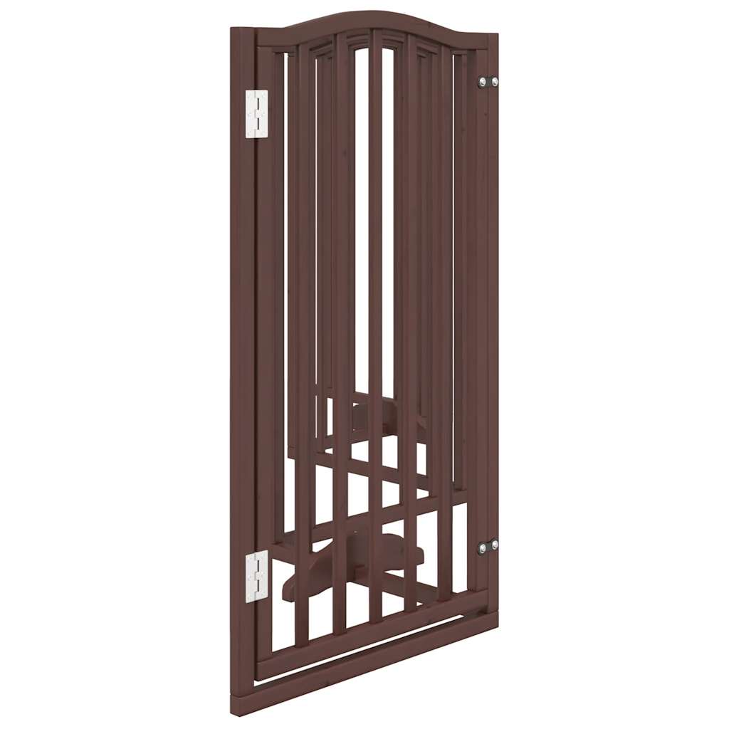 Vrata za pse s vratašcima 6 panela sklopiva 300 cm drvo topole Smeđa 50 x 90 x 2 cm