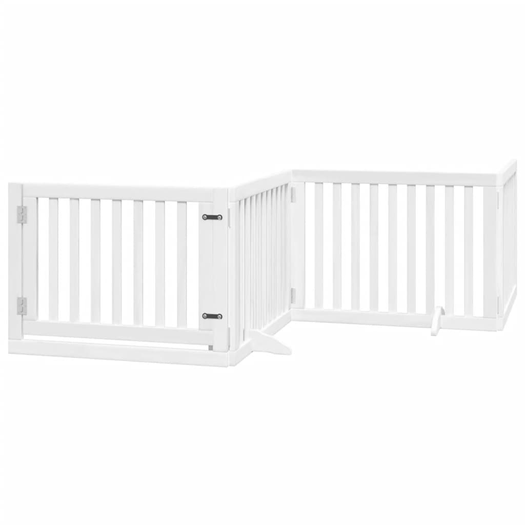 Vrata za pse s vratašcima 4 panela sklopiva 320 cm drvo topole
