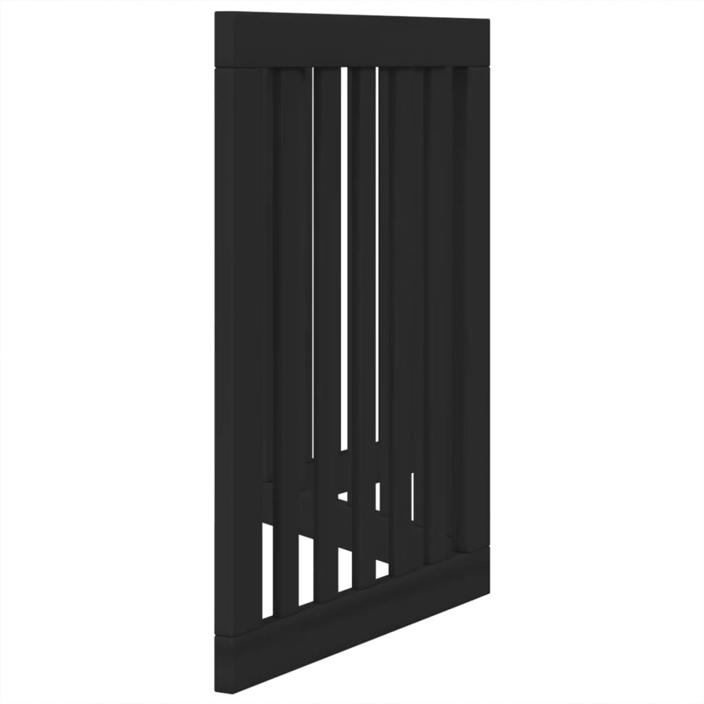Vrata za pse s 3 panela sklopiva crna 150 cm od drva topole