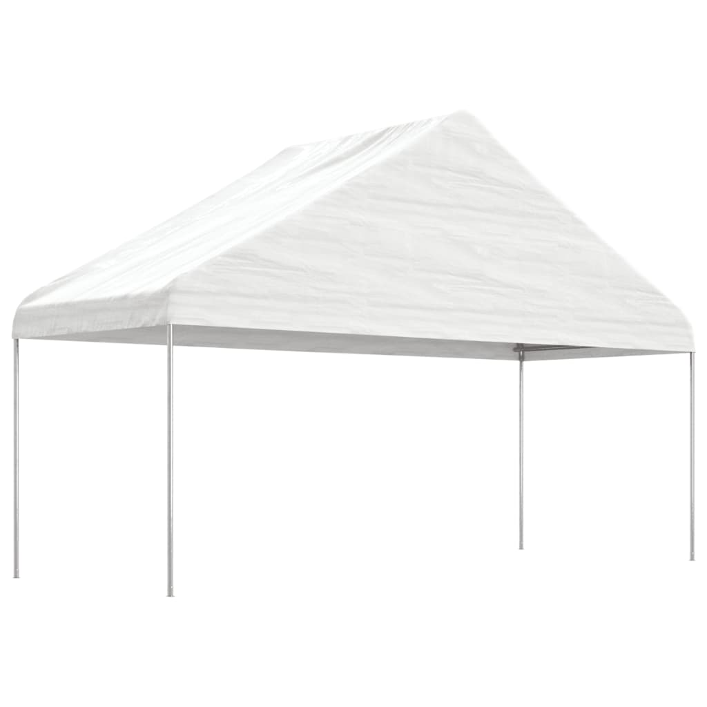 Sjenica s krovom bijela 5,88 x 2,23 x 3,75 m polietilen
