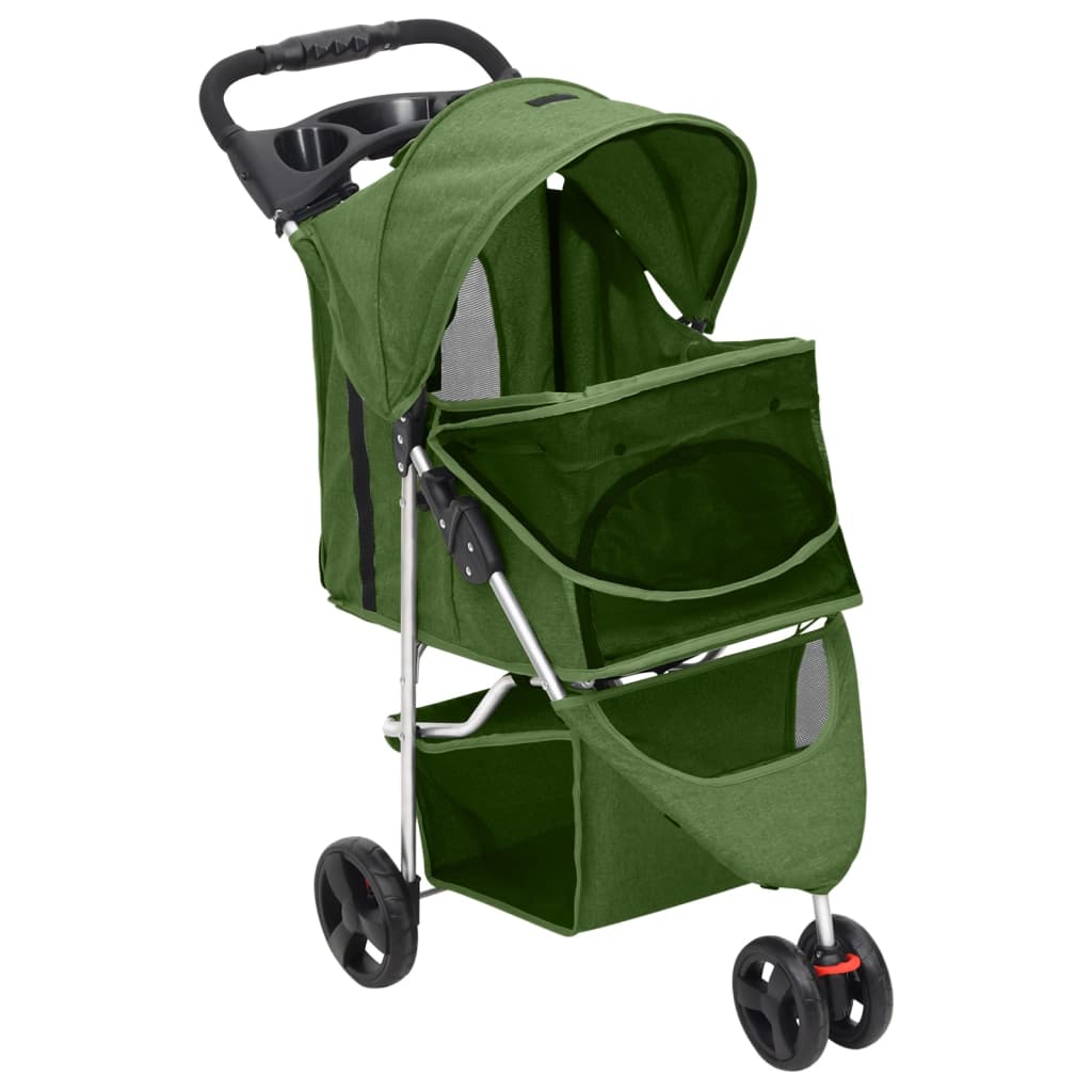 Sklopiva kolica za pse zelena 80 x 46 x 98 cm od tkanine oxford