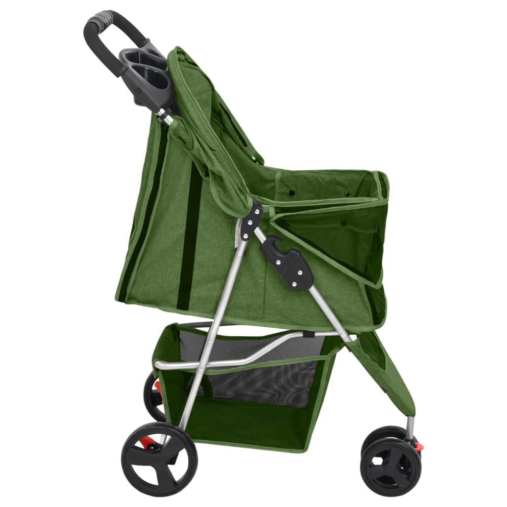 Sklopiva kolica za pse zelena 80 x 46 x 98 cm od tkanine oxford