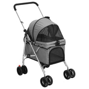 Sklopiva kolica za pse siva 76 x 50 x 100 cm od tkanine Oxford