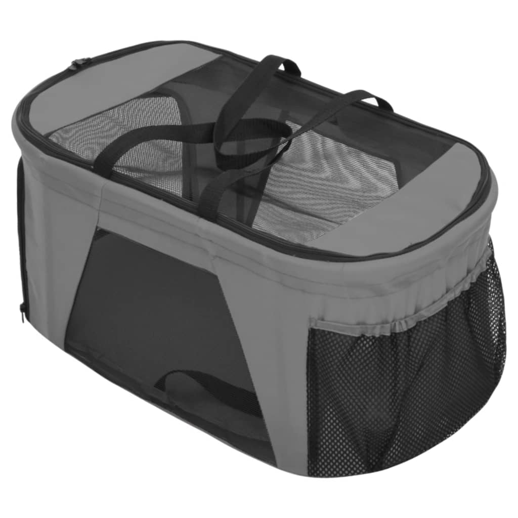 2-slojna sklopiva kolica za pse siva 83x48x97 cm tkanina oxford