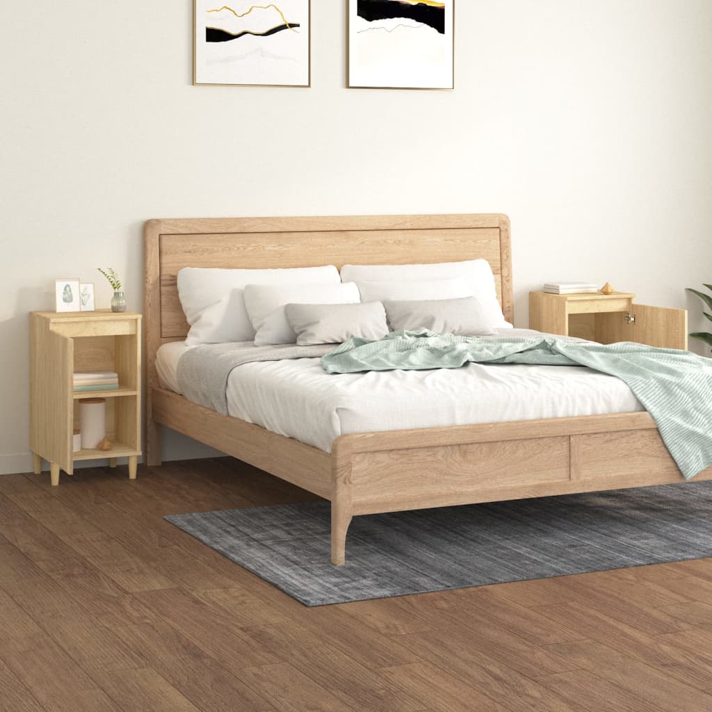 Noćni ormarići 2 kom boja hrasta 40x35x70 cm konstruirano drvo