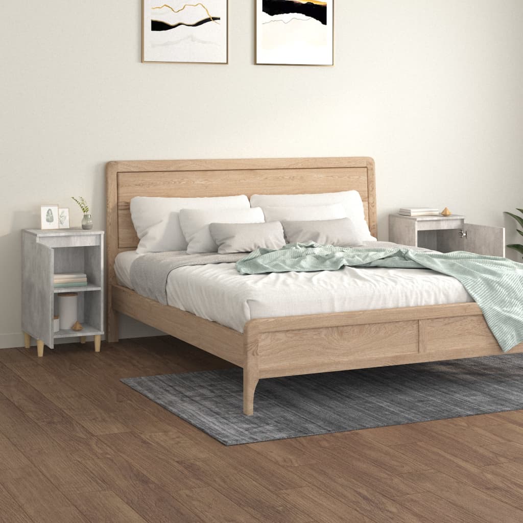 Noćni ormarići 2 kom boja betona 40x35x70 cm konstruirano drvo