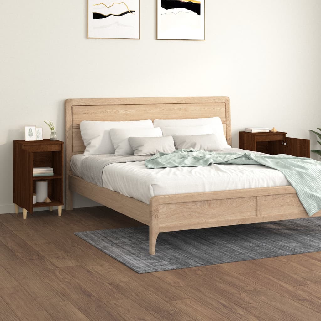 Noćni ormarići 2 kom boja hrasta 40x35x70 cm konstruirano drvo