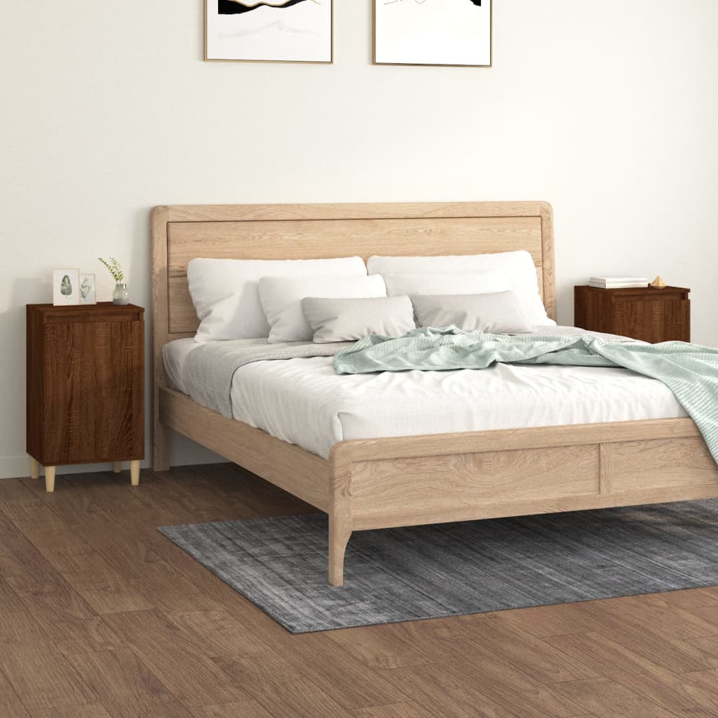 Noćni ormarići 2 kom boja hrasta 40x35x70 cm konstruirano drvo