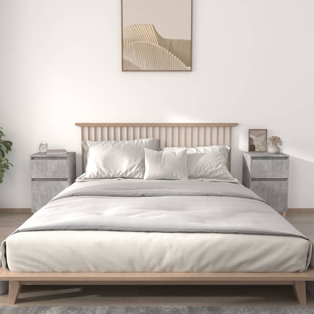 Noćni ormarići 2 kom siva boja betona 40x35x70 cm