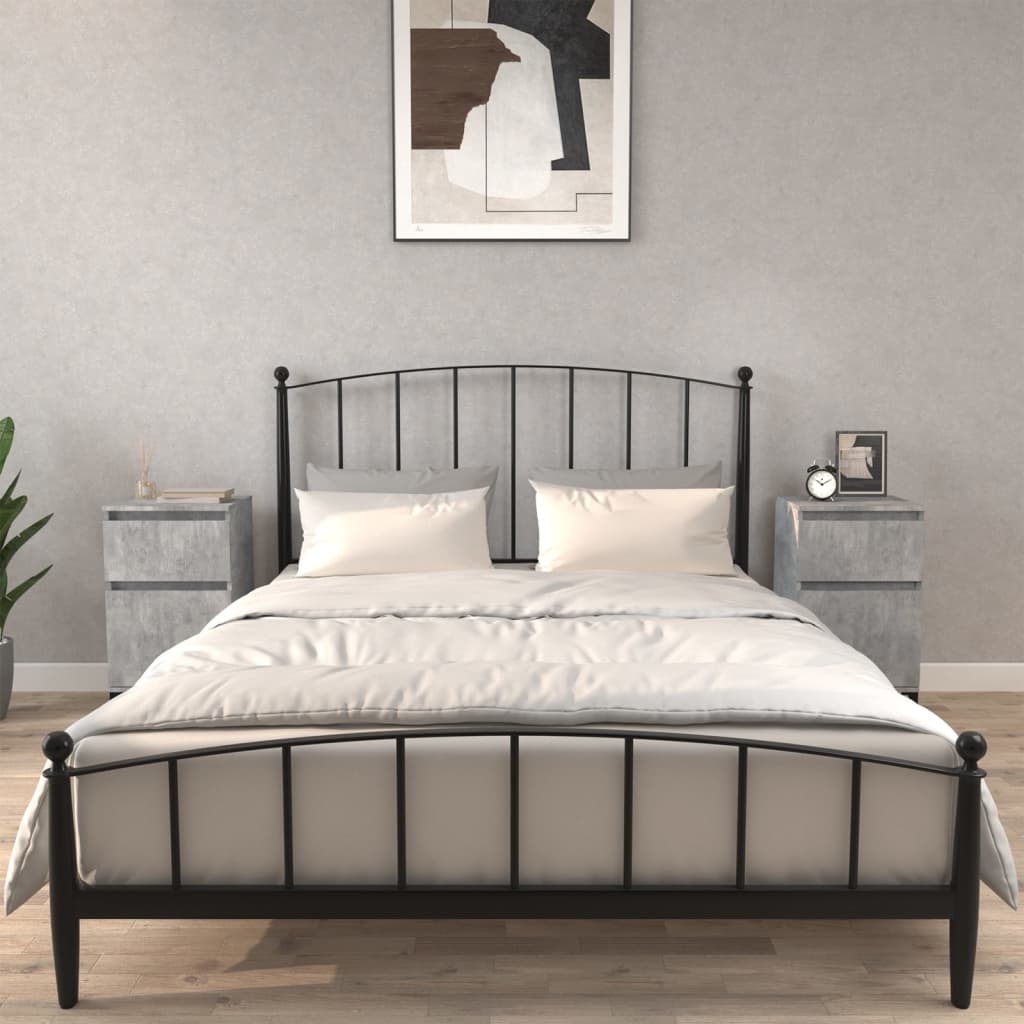 Noćni ormarići 2 kom siva boja betona 40x35x70 cm