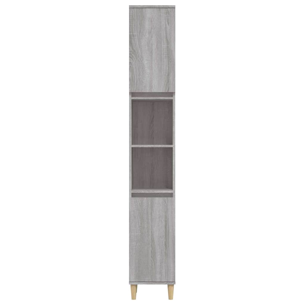 Kupaonski ormarić boja hrasta 30x30x190 cm konstruirano drvo Siva