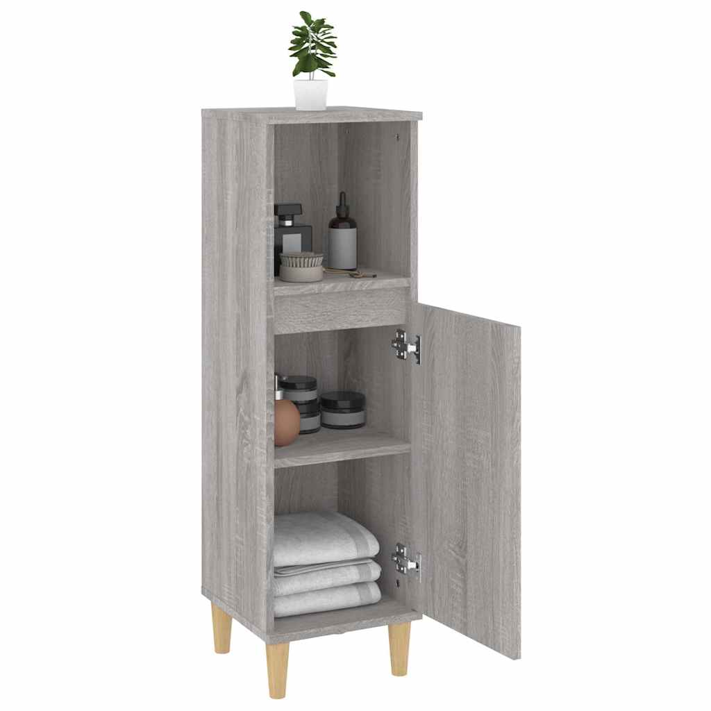 Kupaonski ormarić sivi hrast 30x30x100 cm konstruirano drvo Siva