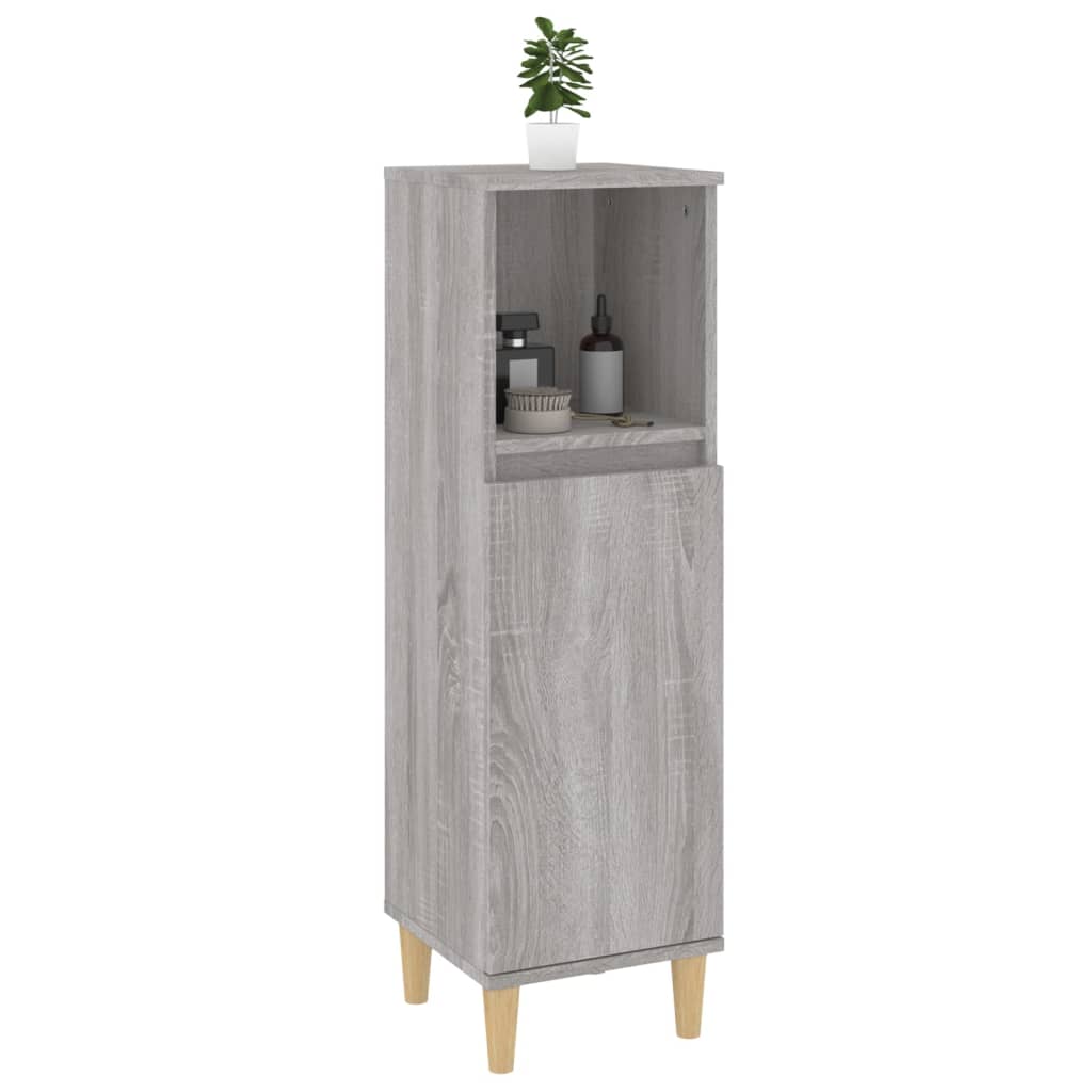 Kupaonski ormarić sivi hrast 30x30x100 cm konstruirano drvo